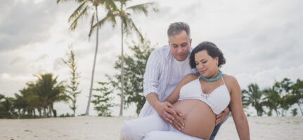 Maternity photo shoot at Juanillo beach